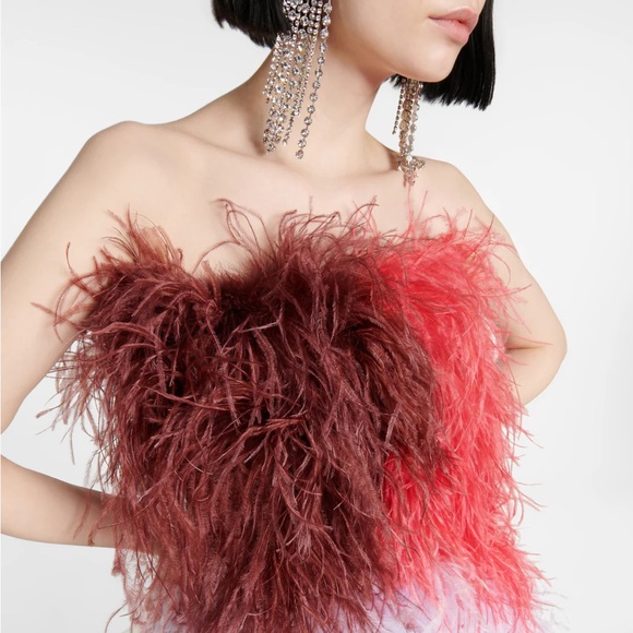 The Attico Keri Feather Mini Dress - Picture 2 of 8